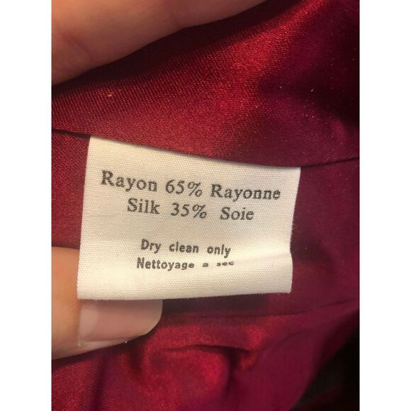 Vintage Catherine Regehr Red Silk Blend V-Neck Luxury Dress Size S - Picture 2 of 5